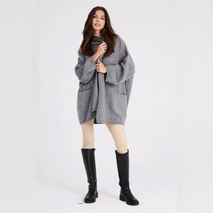 Beryll Cashmere Oversized Cocoon Cardigan Grey One Size